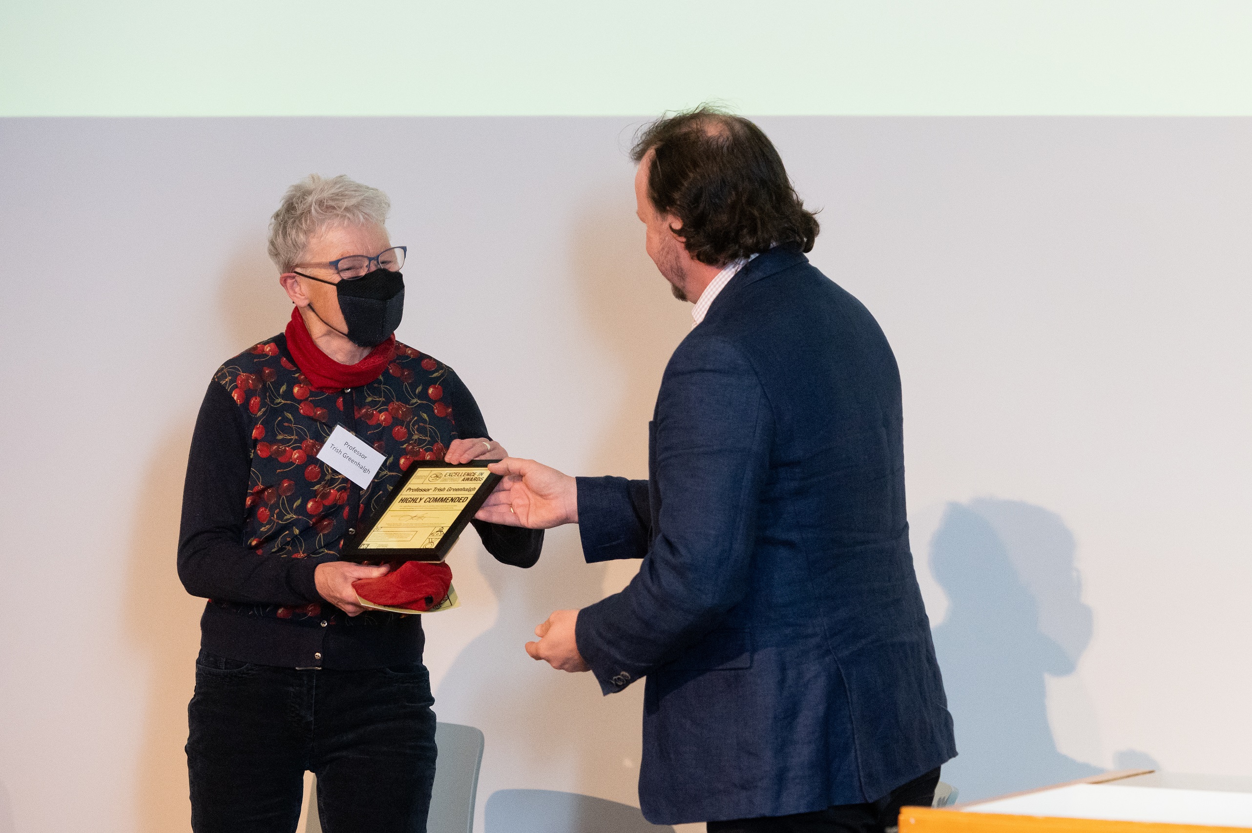 Professor Trish Greenhalgh receives her Highly Commended impact award