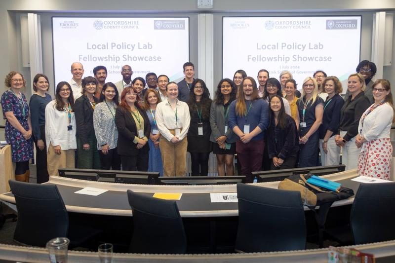Group photo of the Local Policy Lab Fellows during the showcase event