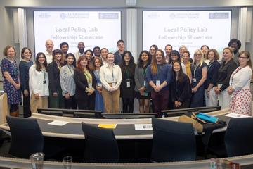 Group photo of the Local Policy Lab Fellows during the showcase event